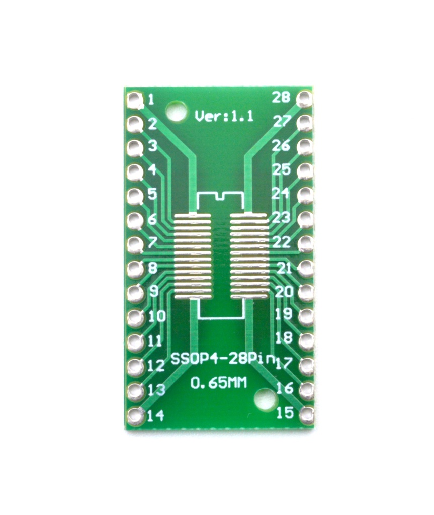 Placa PCB adaptadora SOP28/SSOP28 SMD a THD