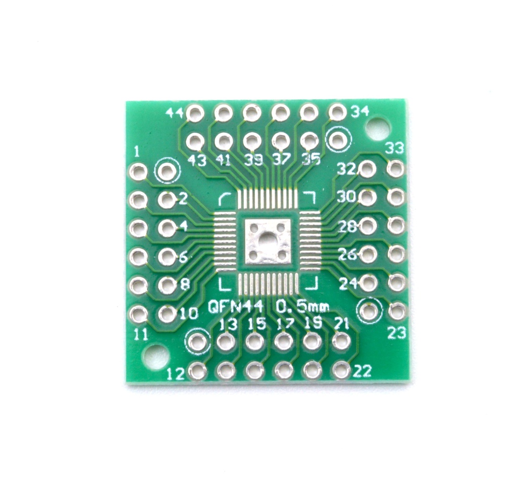 Placa PCB adaptadora QFP QFN44/ QFN48 a THD