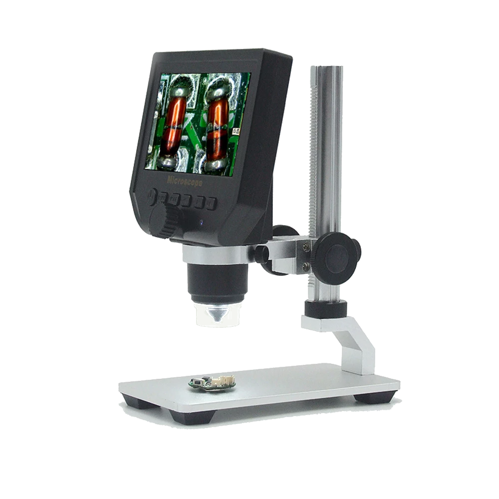 Microscopio digital portátil 600X de 4,3&quot; con base de aluminio
