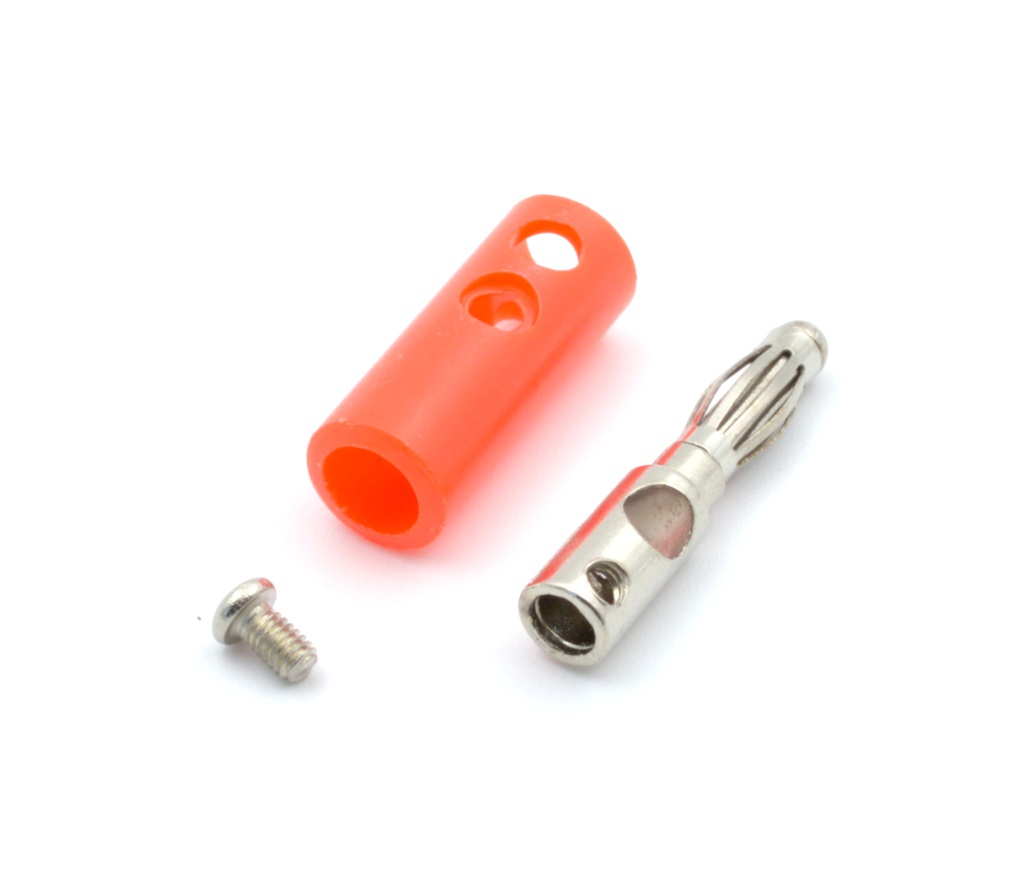 Conector banana 4mm macho rojo take appart