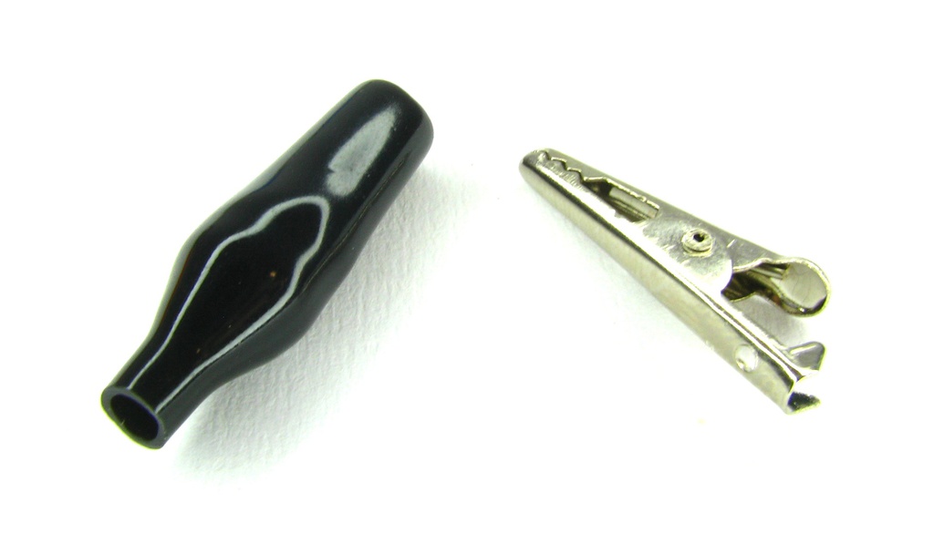 Conector pinza cocodrilo 28 mm color negro tapart2