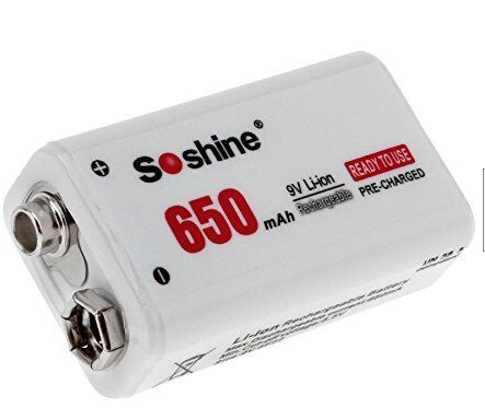 Batería 6F22 Soshine 9V 650 mAh