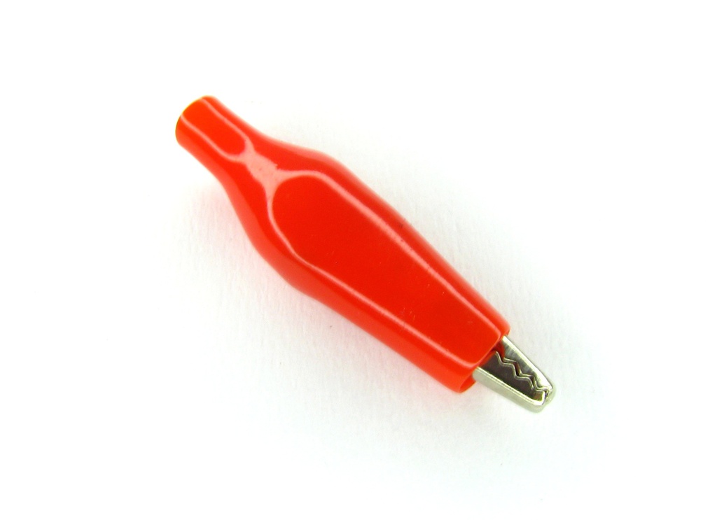 Conector pinza cocodrilo 28 mm color rojo