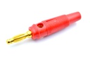 Conector banana 4mm macho rojo goma alta durabilidad